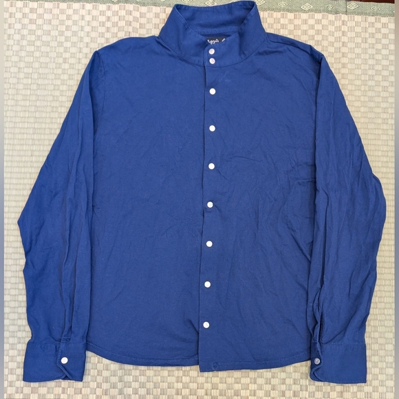 Agnes B. Cotton Jersey Romeo Shirt Blue Men's Size 3 Made in Portugal